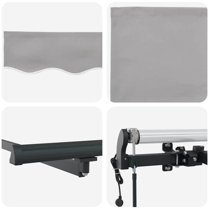 Toldo Retrátil Cinzento-claro 350 x 250 cm Tecido e Alumínio