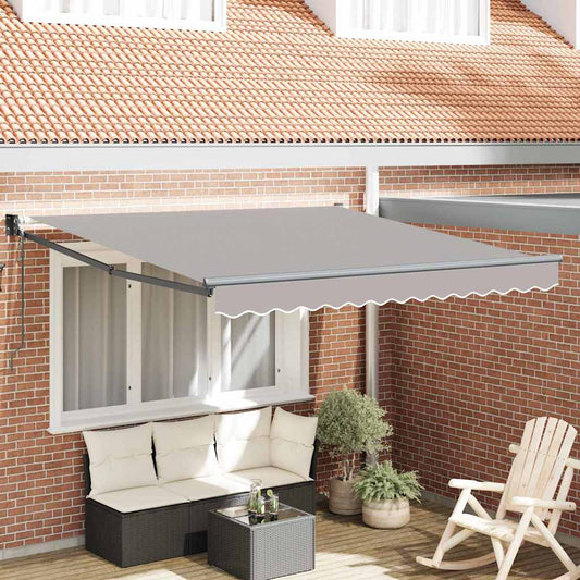 Toldo Retrátil Cinzento-claro 350 x 250 cm Poliéster e Alumínio