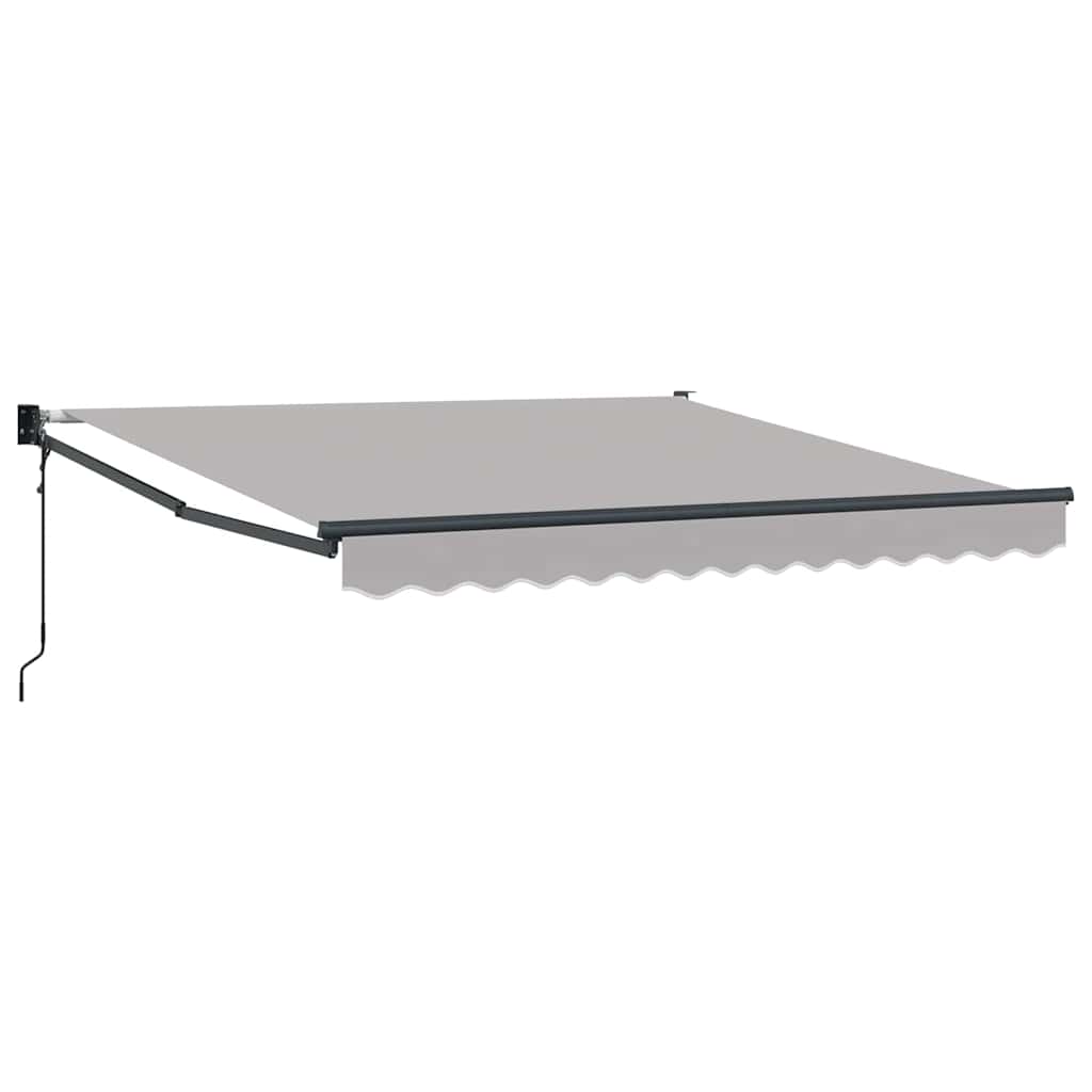 Toldo Retrátil Cinzento-claro 350 x 250 cm Poliéster e Alumínio