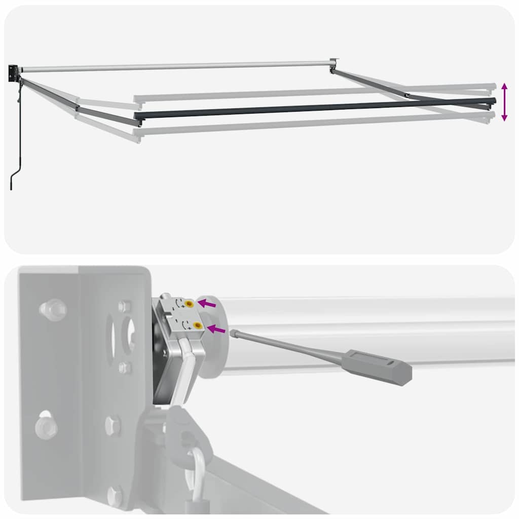 Toldo Retrátil Cinzento-claro 350 x 250 cm Poliéster e Alumínio