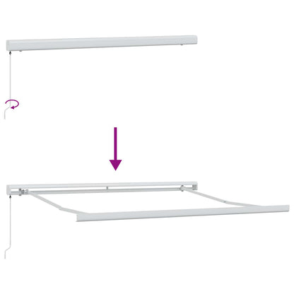 Toldo Retrátil Cinzento-claro 350 x 250 cm Tecido e Metal