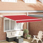 Toldo Retrátil Manual Vermelho 350 x 250 cm tecido