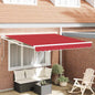 Toldo Retrátil Vermelho 350 x 250 cm Poliéster e Alumínio