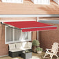 Toldo Retrátil Vermelho 350 x 250 cm Poliéster e Alumínio