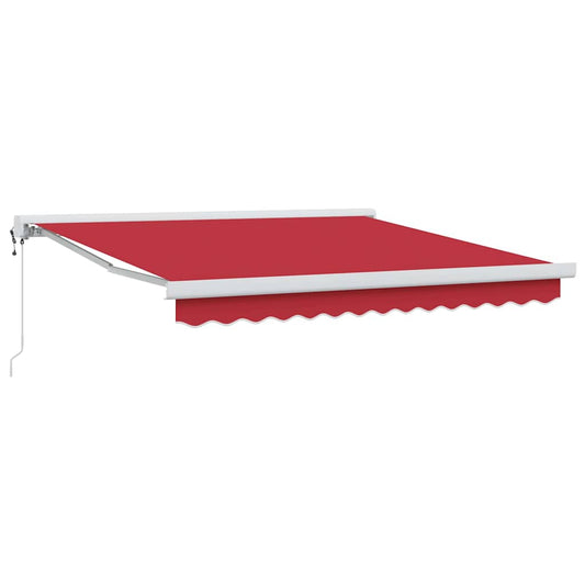 Toldo Retrátil Manual Vermelho 350 x 250 cm Tecido, Metal