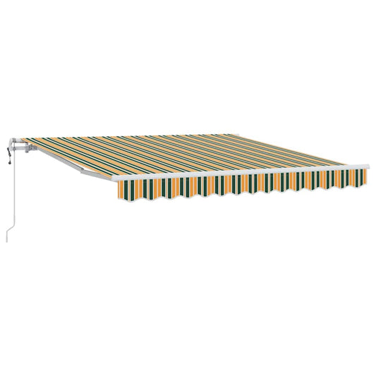 Toldo Retrátil 350 x 250 cm Verde e amarelo