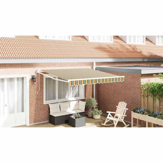 Toldo Retrátil Verde e amarelo 350 x 250 cm tecido
