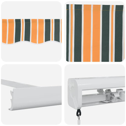 Toldo Retrátil Verde e Amarelo 350 x 250 cm Tecido e Metal