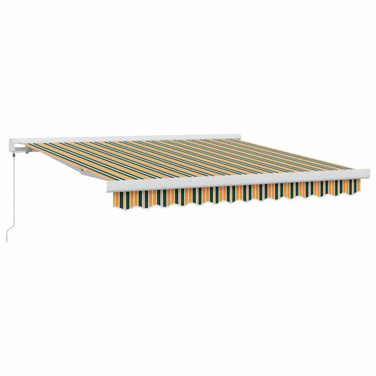 Toldo Retrátil Verde e Amarelo 350 x 250 cm Tecido e Metal