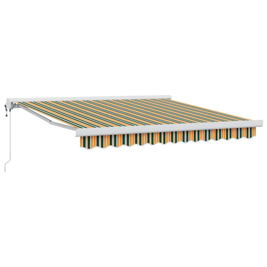 Toldo Retrátil Verde e amarelo 350 x 250 cm Tecido, Metal