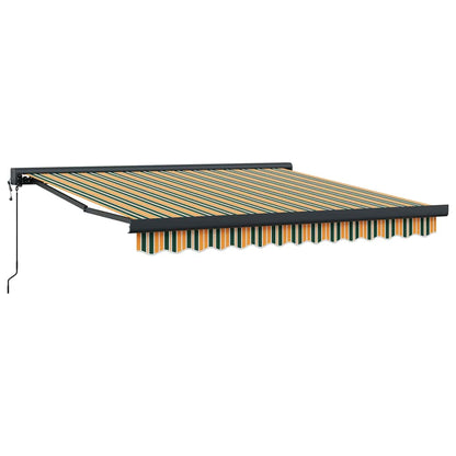 Toldo Retrátil Verde e amarelo 350 x 250 cm Tecido, Metal