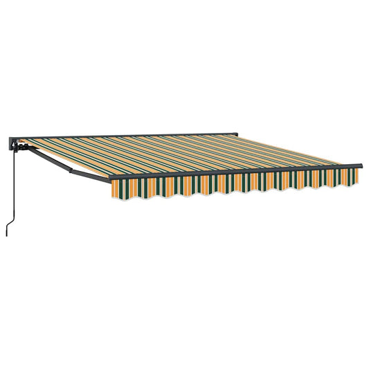 Toldo Retrátil Manual Verde e Amarelo 350x250 cm tecido