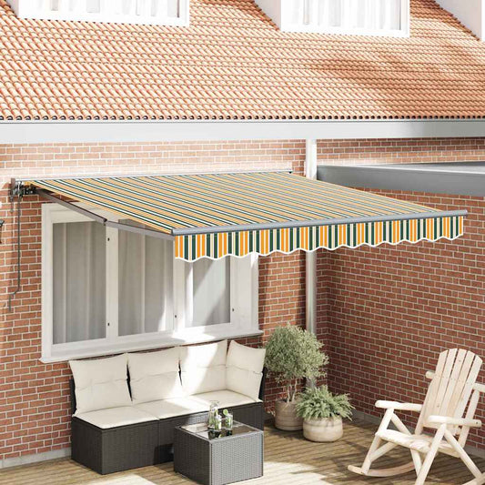 Toldo Retrátil Verde e Amarelo 350x250 cm tecido