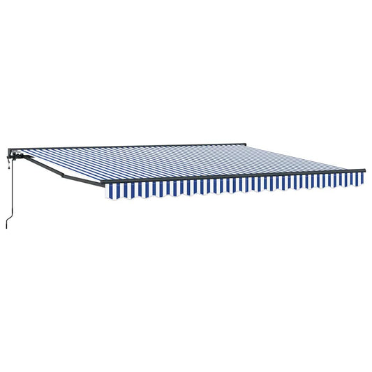Toldo Retrátil Azul e Branco 400x300 cm tecido