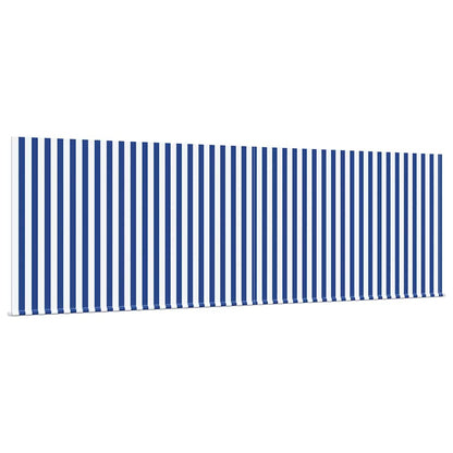 Toldo Retrátil Azul e Branco 400 × 300 cm Poliéster e Alumínio