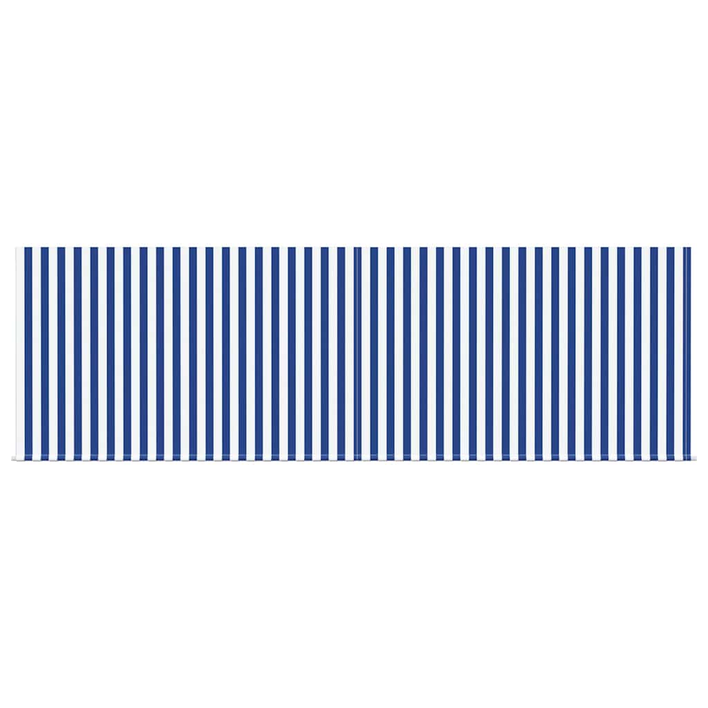 Toldo Retrátil Azul e Branco 400 × 300 cm Poliéster e Alumínio