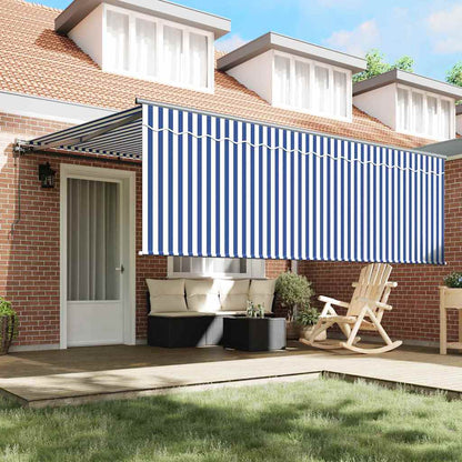 Toldo Retrátil Manual Azul e antracite 400 × 300 cm
