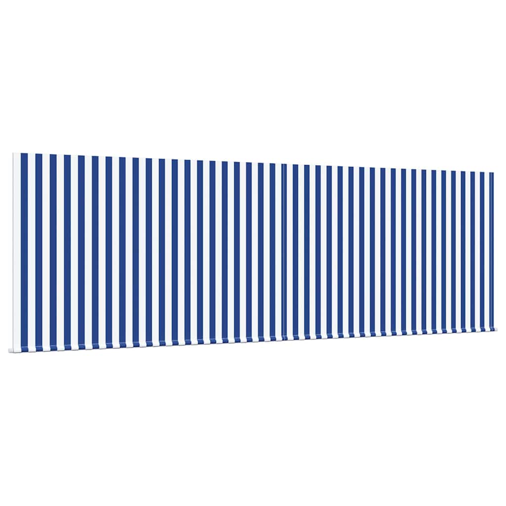 Toldo Retrátil Azul e Branco 400 × 300 cm Poliéster e Alumínio