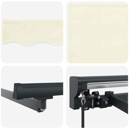 Toldo Retrátil Manual Creme 400 × 300 cm Poliéster e Alumínio