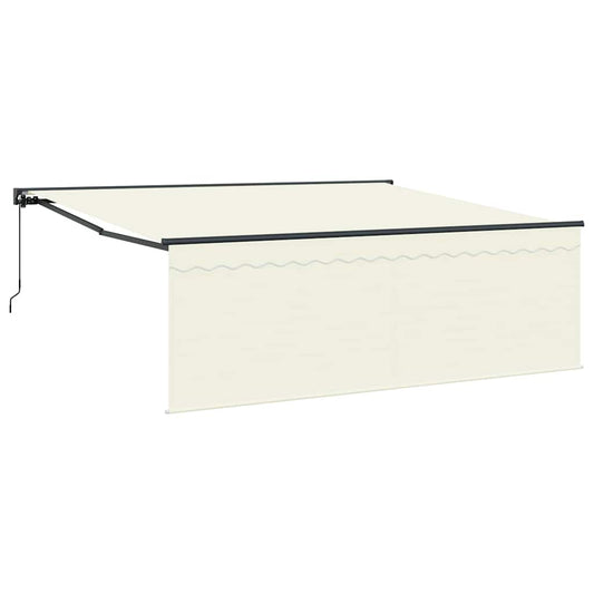 Toldo Retrátil Manual Creme 400 × 300 cm Poliéster e Alumínio
