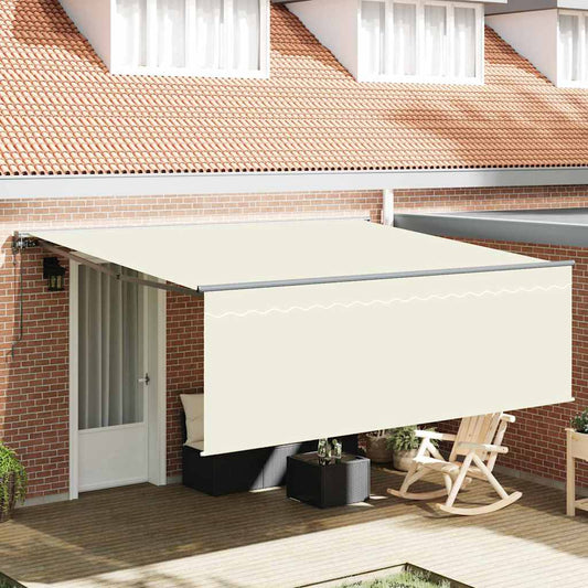 Toldo Retrátil Manual Creme 400 × 300 cm tecido