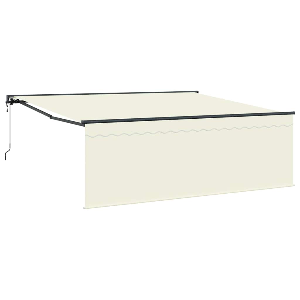 Toldo Retrátil Creme 400 × 300 cm Poliéster e Alumínio