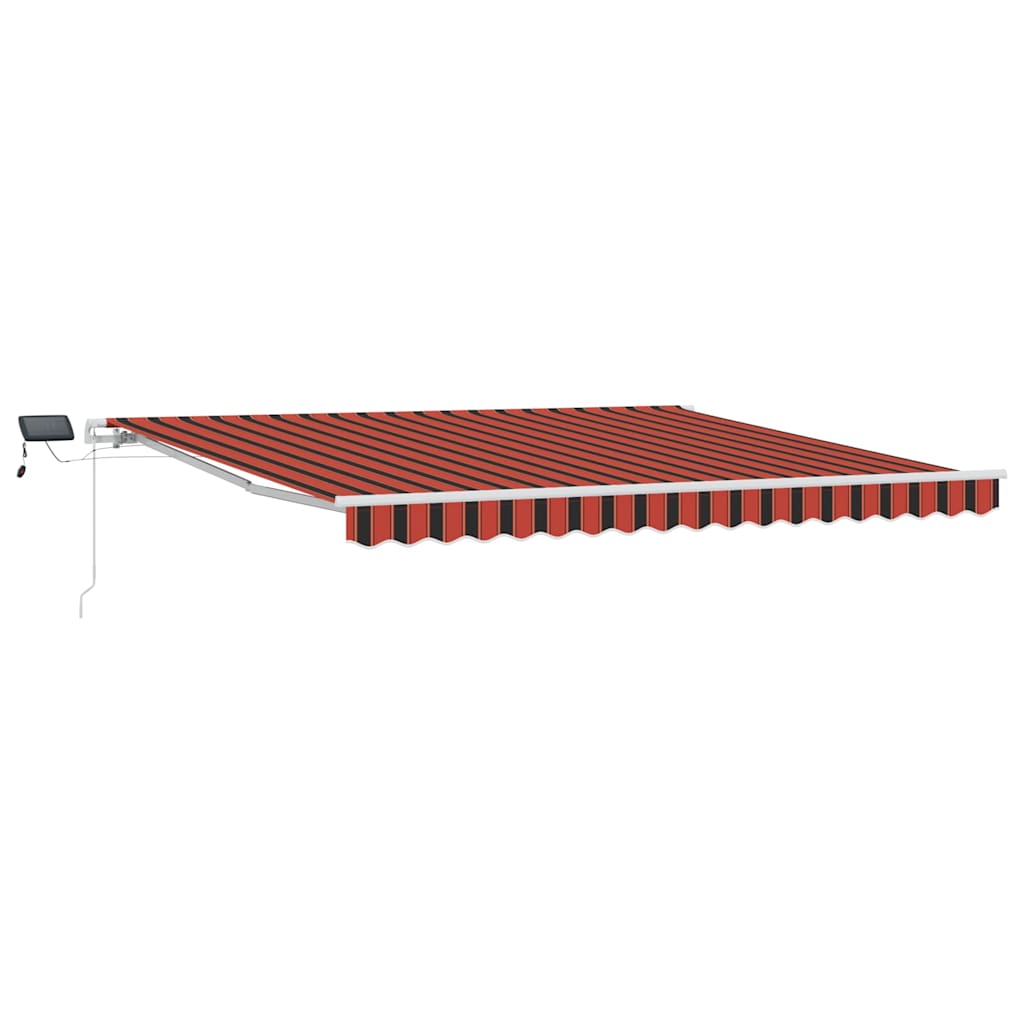 Toldo Retrátil laranja e castanho 400 × 300 cm Tecido e Aço