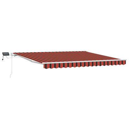 Toldo Retrátil laranja e castanho 400 × 300 cm Tecido e Aço