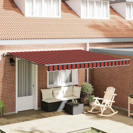 Toldo Retrátil laranja e castanho 400 ×300 cm tecido
