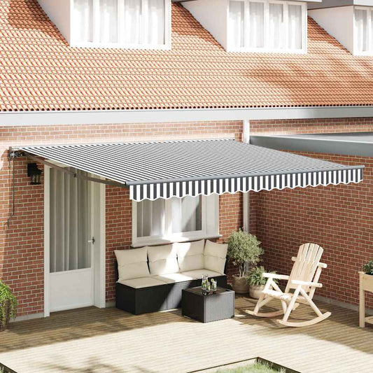 Toldo Retrátil Antracite e Branco 400x300 cm tecido