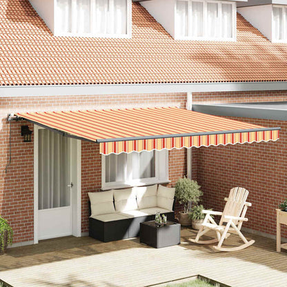 Toldo Retrátil Manual amarelo e laranja 400 × 300 cm tecido
