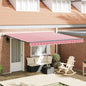 Toldo Retrátil Manual Vermelho e branco 400 × 300 cm tecido