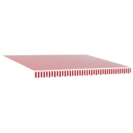 Toldo Retrátil Manual Vermelho e branco 400 ×300 cm tecido