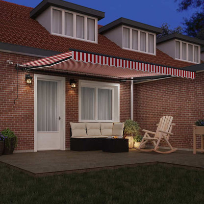 Tecido de Toldos com Vermelho e Branco 400 × 300 cm Poliéster