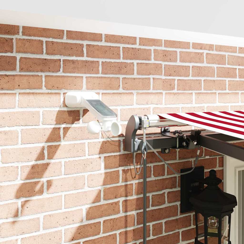 Tecido de Toldos com Vermelho e Branco 400 × 300 cm Poliéster