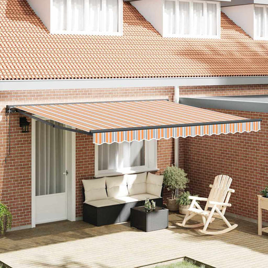 Toldo Retrátil Listrado Multicolorido 400x300 cm tecido
