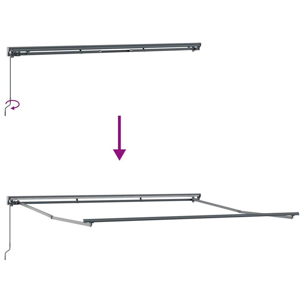 Toldo Retrátil Manual Listrado Multicolorido 400x300 cm tecido