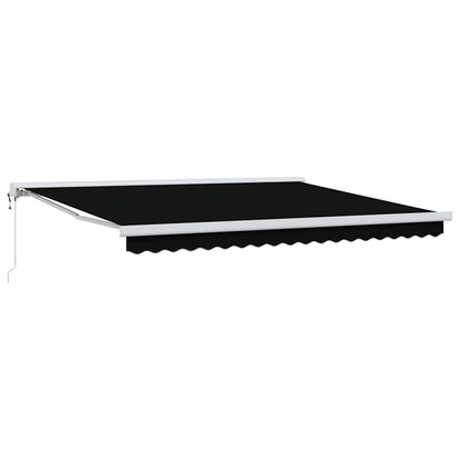 Toldo Retrátil Preto 400 ×300 cm Tecido e Metal