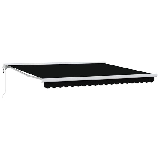 Toldo Retrátil Preto 400 ×300 cm Tecido e Metal