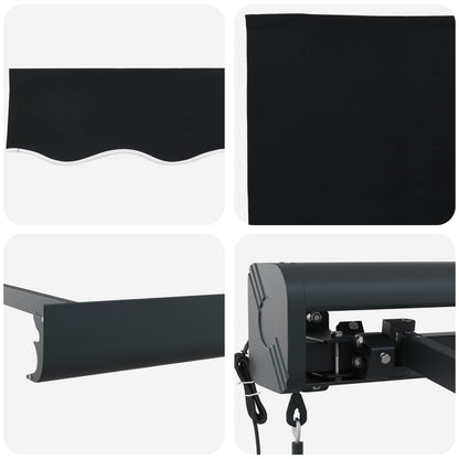 Toldo Preto 400 x 300 x 165 cm Poliéster e Alumínio