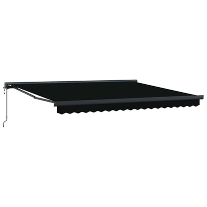Toldo Retrátil Manual Preto 400 × 300 cm Tecido, Metal
