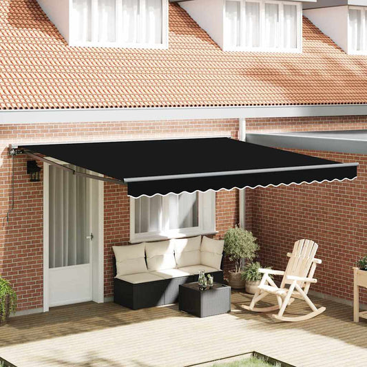 Toldo Retrátil Manual Preto 400x300 cm tecido