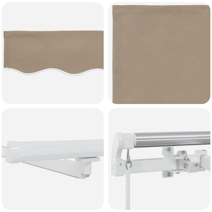 Toldo Retrátil com Manual Bege 400 ×300 cm tecido