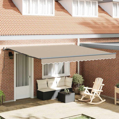 Toldo Retrátil Manual Bege 400 × 300 cm tecido