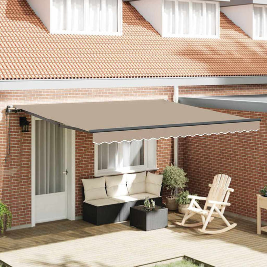 Toldo Retrátil Bege 400 ×300 cm tecido