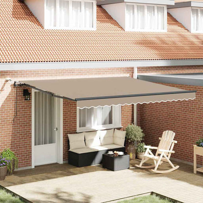 Toldo Retrátil com Bege 400 × 300 cm tecido