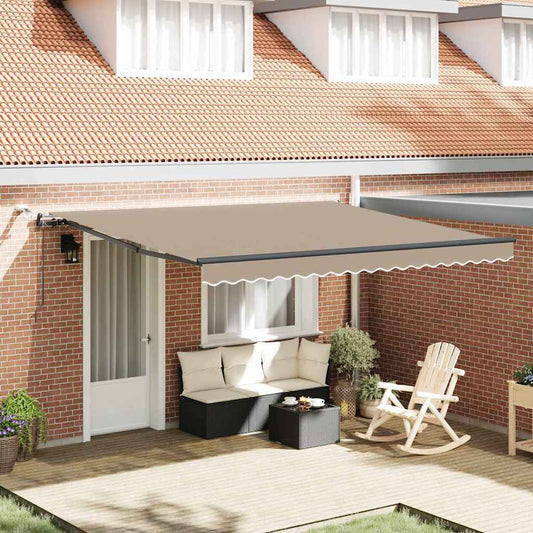 Toldo Retrátil com Bege 400 × 300 cm tecido