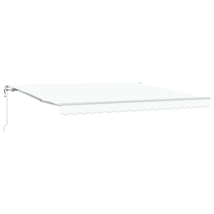 Toldo Retrátil Manual Branco 400 × 300 cm tecido