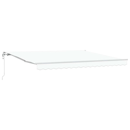 Toldo Retrátil Manual Branco 400 × 300 cm tecido