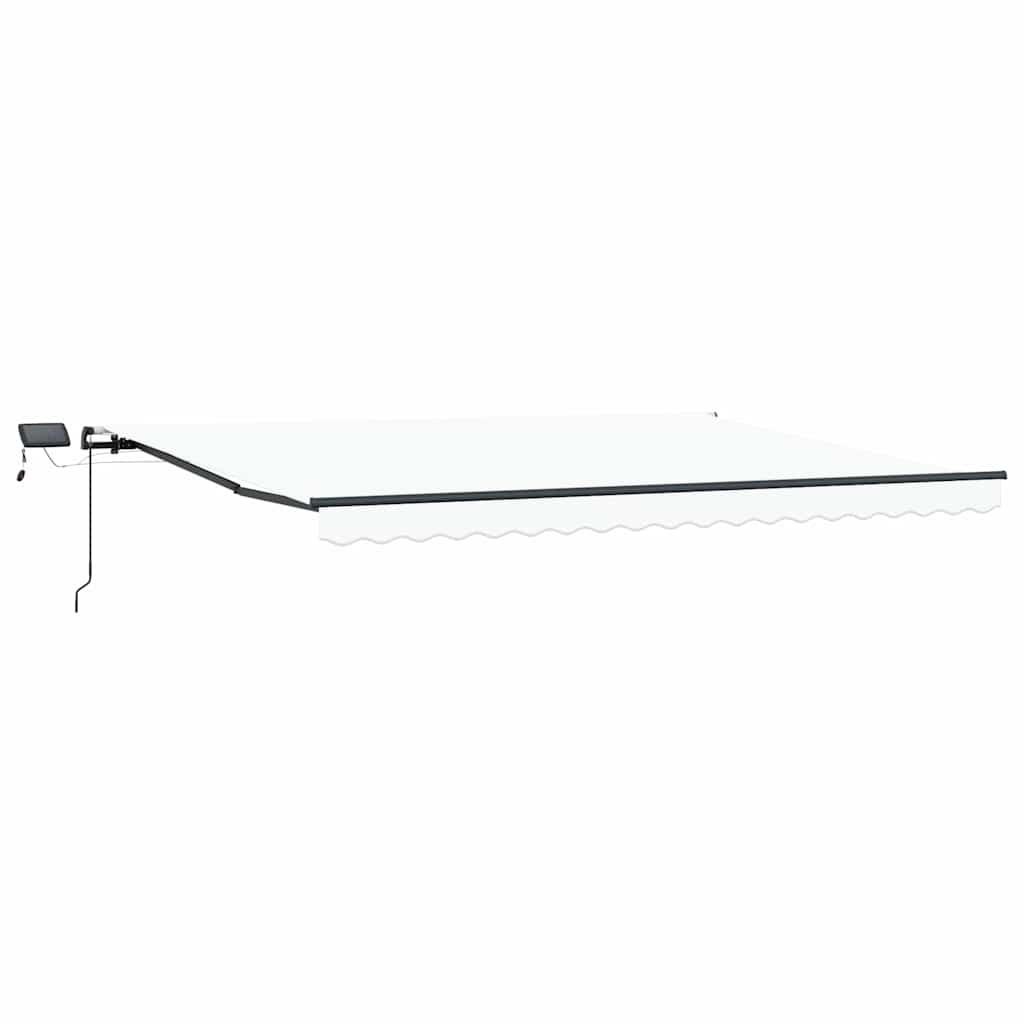Toldo Retrátil com luzes de tira LED Branco 400 ×300 cm tecido